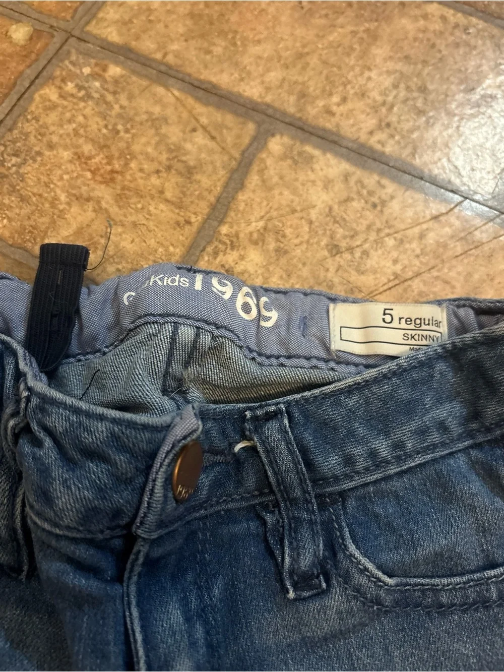 GAP Relaxed Fit Blue Denim Jeans with Heart Knee Patch